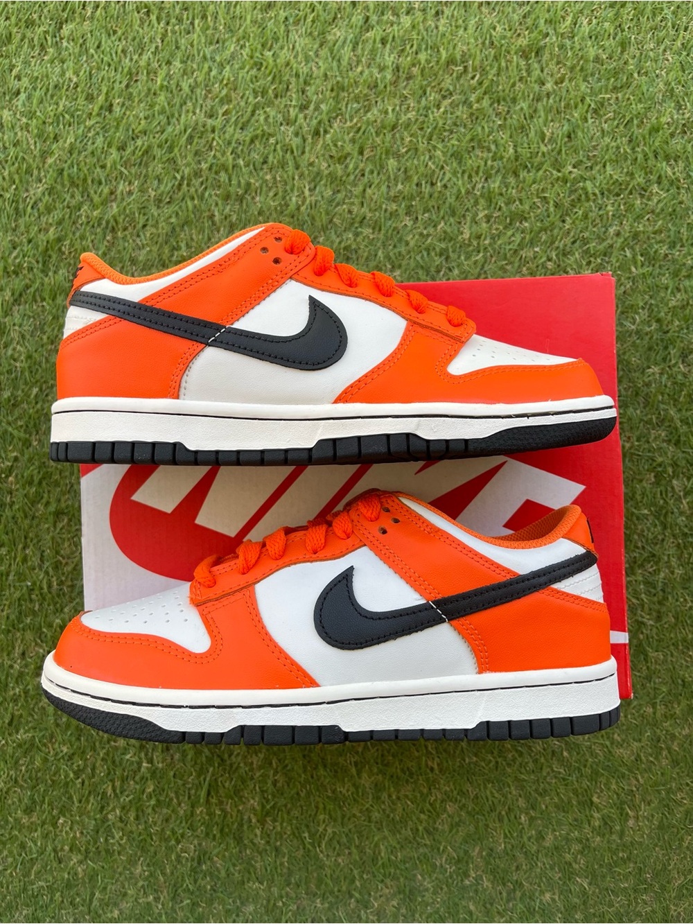 Nike Orange Black White Low-Top Dunk Sneakers